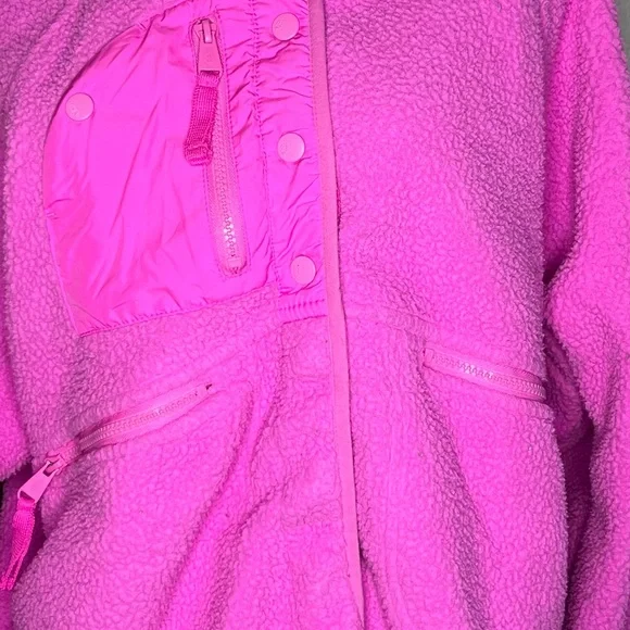 Free People Movement Magenta Hit The Slopes Oversized Fleece Snap Button Jacket - Picture 10 of 10